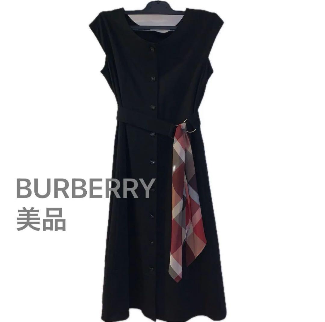 BURBERRY 2wayノースリーブワンピースウエストマークBLUELABEL
