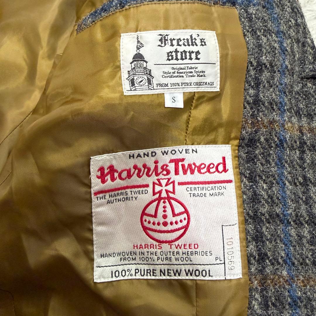 極美品　ハリスツイード　フリークスストア　テーラードジャケット　千鳥格子　肉厚