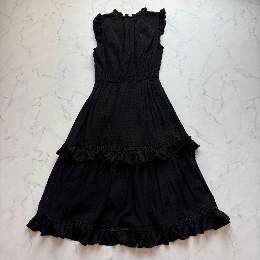 美品 ケイトスペード ロングワンピース 刺繍 フリル　ティアードロング丈 X S