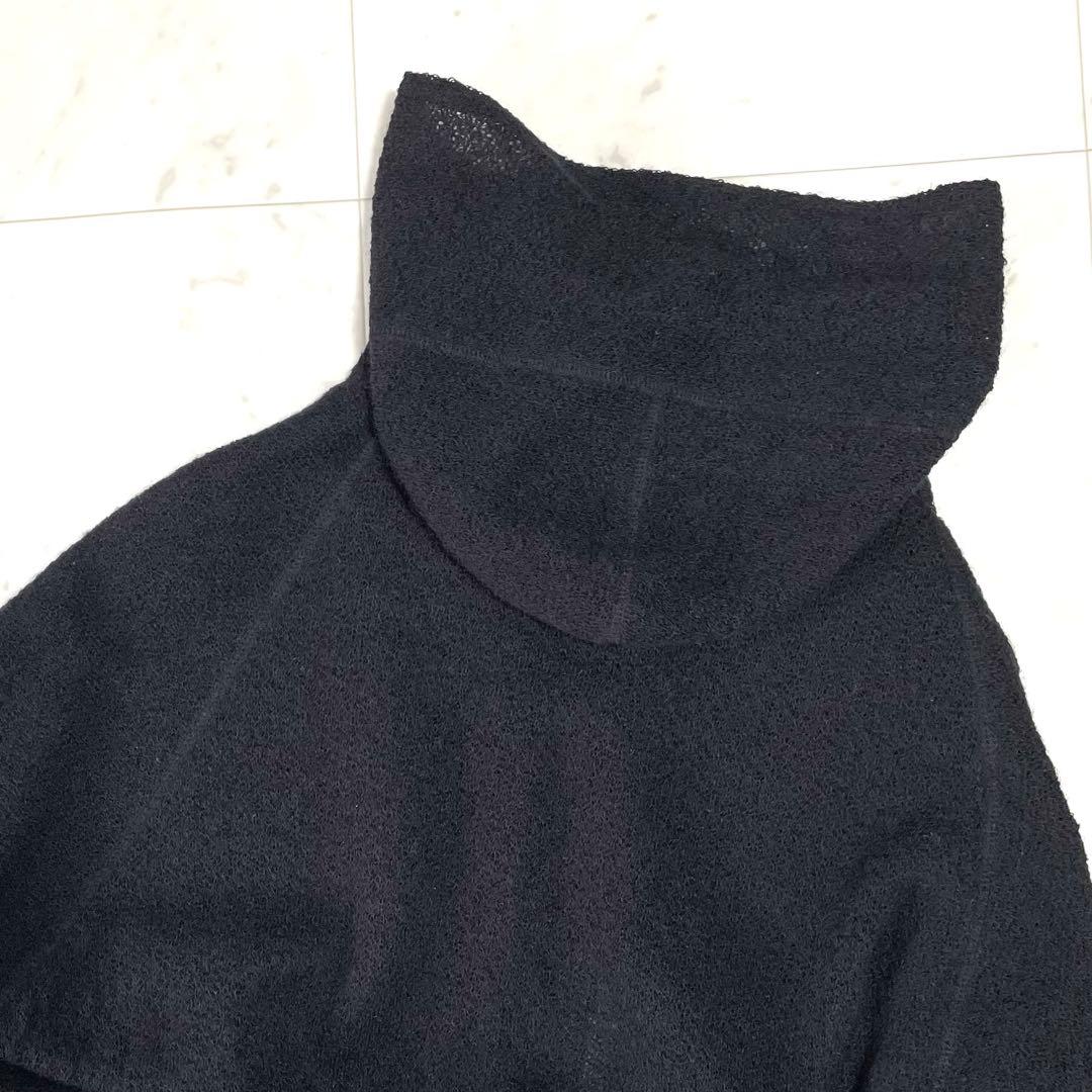 ヨーガンレール✨ロングコーディガン フーテッド ウールxモヘヤ M ブラック