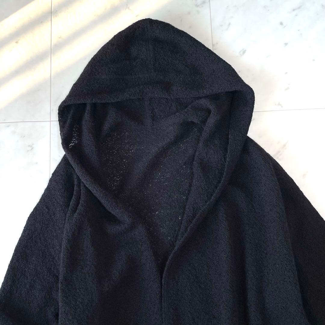 ヨーガンレール✨ロングコーディガン フーテッド ウールxモヘヤ M ブラック