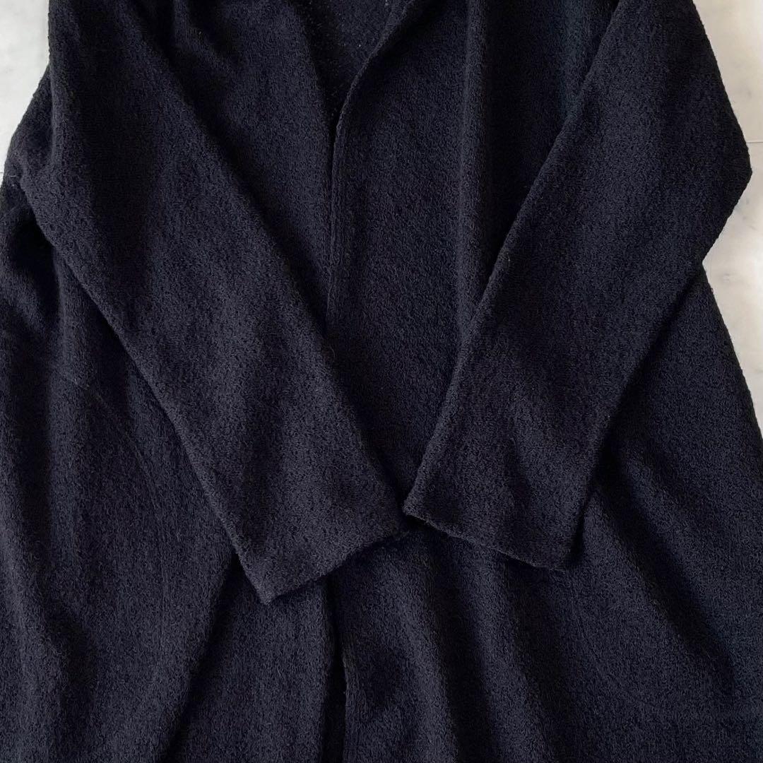 ヨーガンレール✨ロングコーディガン フーテッド ウールxモヘヤ M ブラック