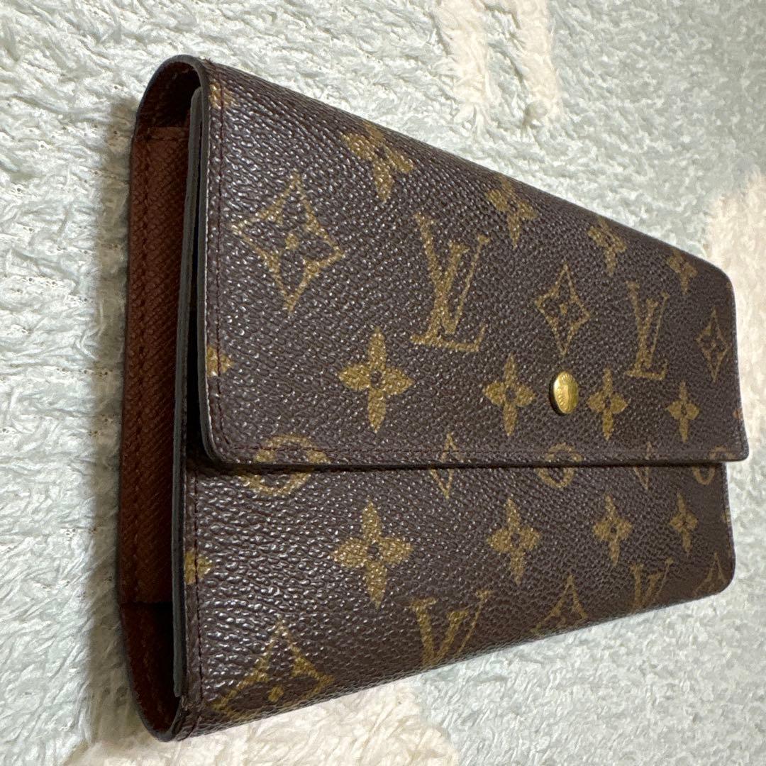 【美品】LOUIS VUITTON ルイヴィトン モノグラム 三つ折り長財布