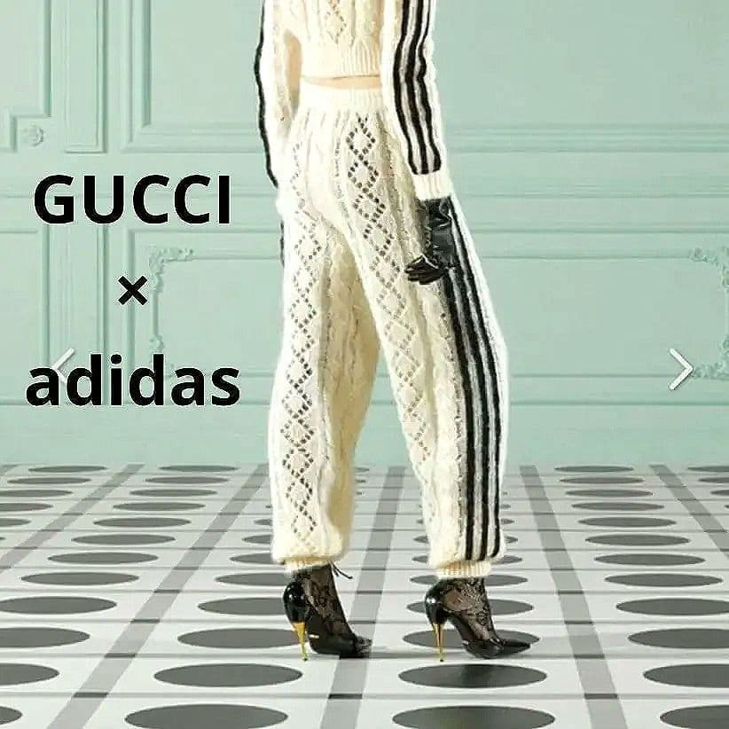 新品 GUCCI adidas モヘア ウール ニット パンツ
