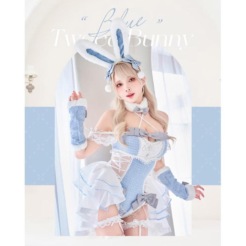 マリームーン ベルチュールツイードバニー ライトブルー/MLサイズ