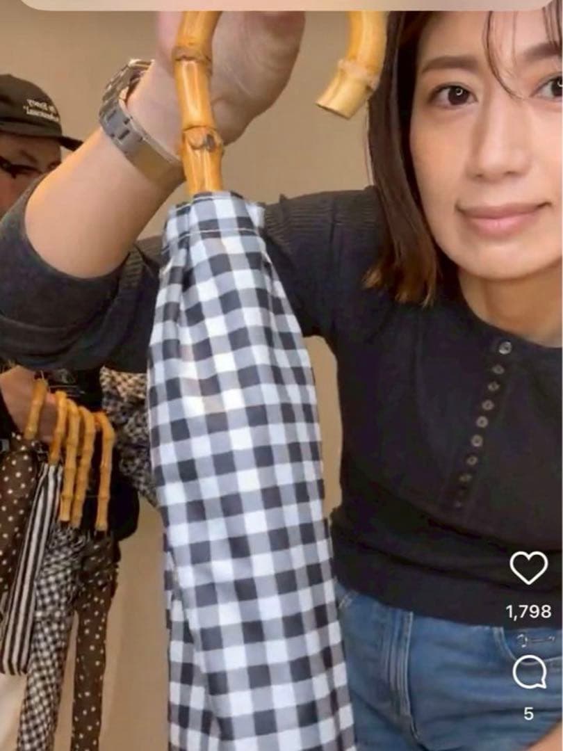 FORME 東原亜希2025 晴雨兼用日傘　新品未開封　ギンガムチェックブラック