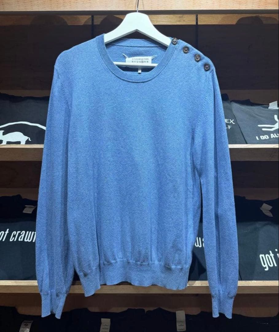 Maison Margiela デニムエルボーパッチ付きコットンニット S