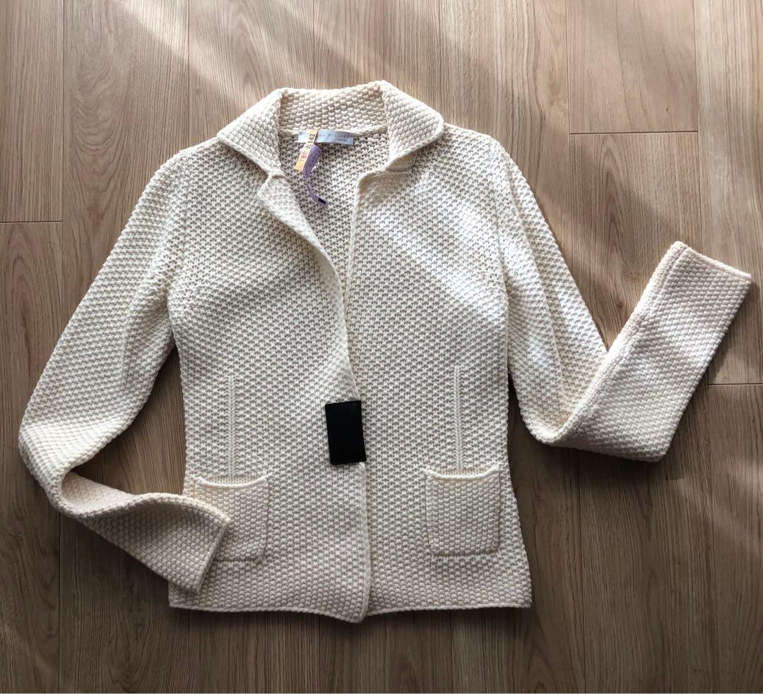 美品　FABIANA FILIPPI アイボリー ニットジャケット 40/XS