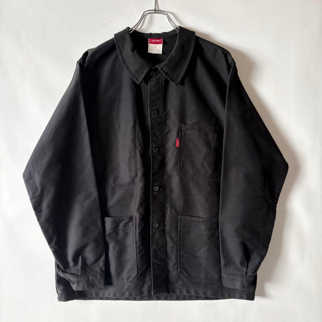 フランス製 ブラックモールスキンジャケット ユーロ ヴィンテージ 古着 フレンチ