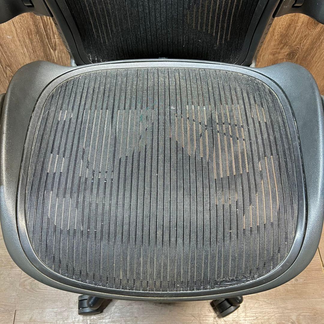 E076☆ ジャンク　USA ハーマンミラー アーロンチェア Aサイズ