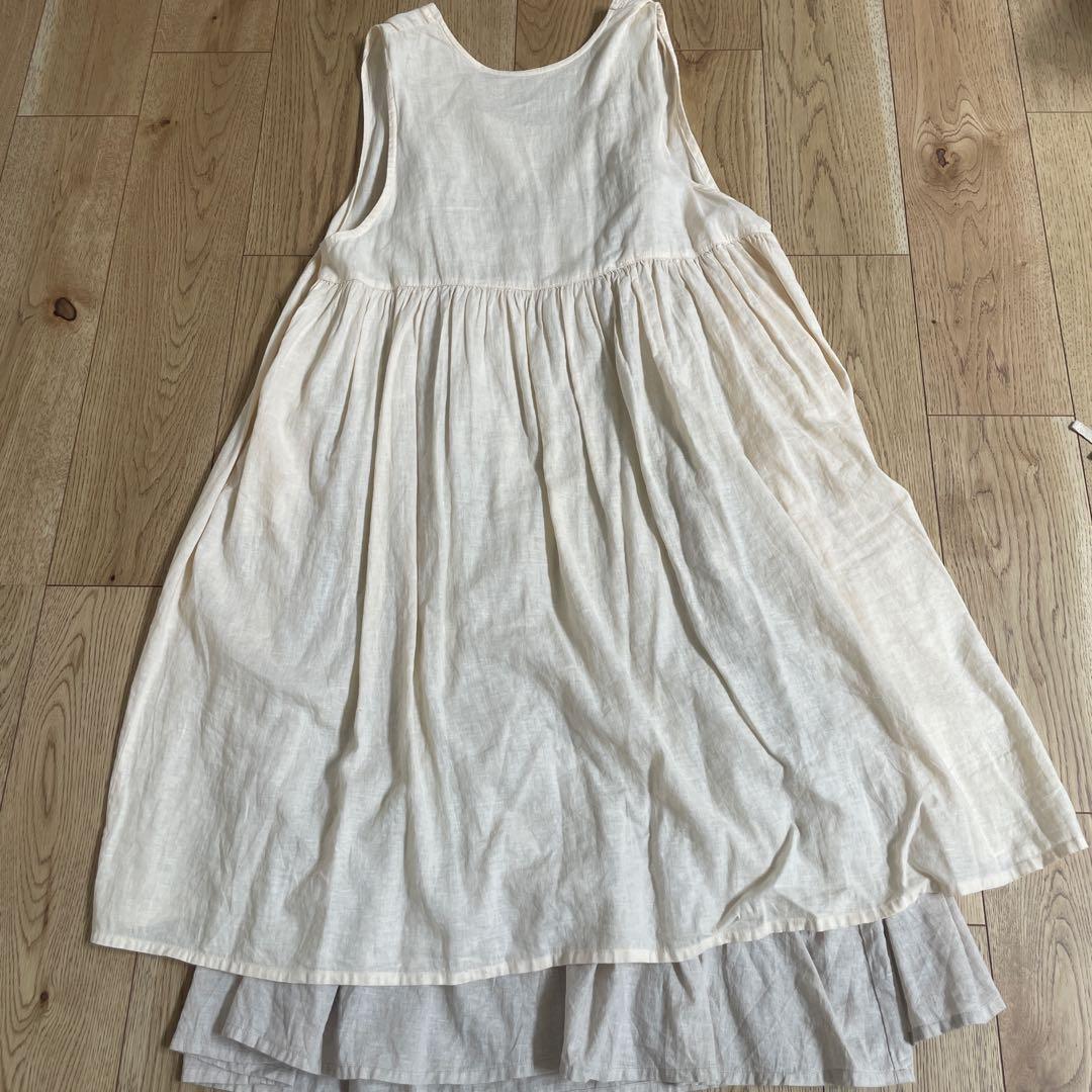 ネストローブ新品天然染め レイヤードギャザー2wayワンピース