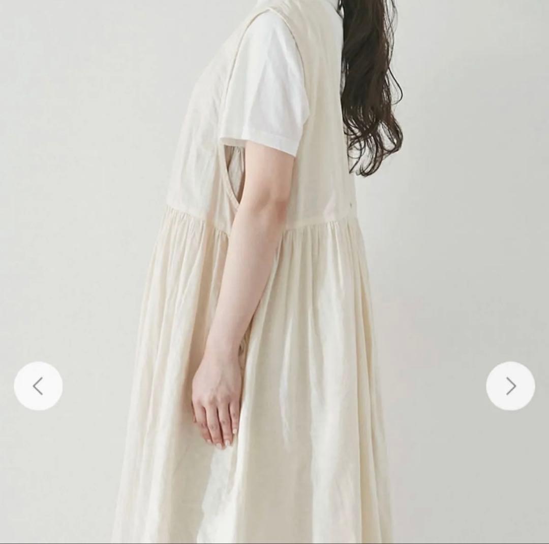 ネストローブ新品天然染め レイヤードギャザー2wayワンピース