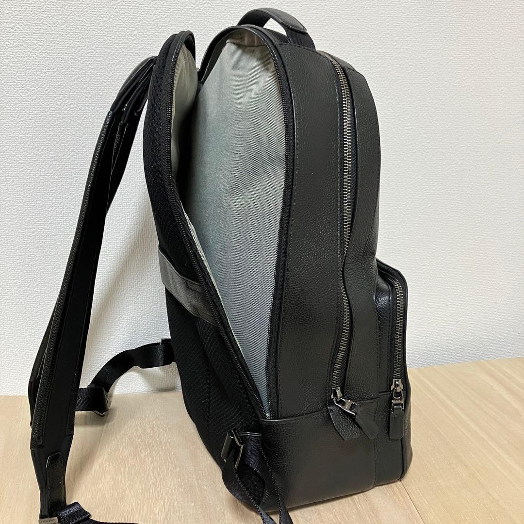 【訳あり】コールハーン マシュー バックパック 本革 A4/PC収納 黒