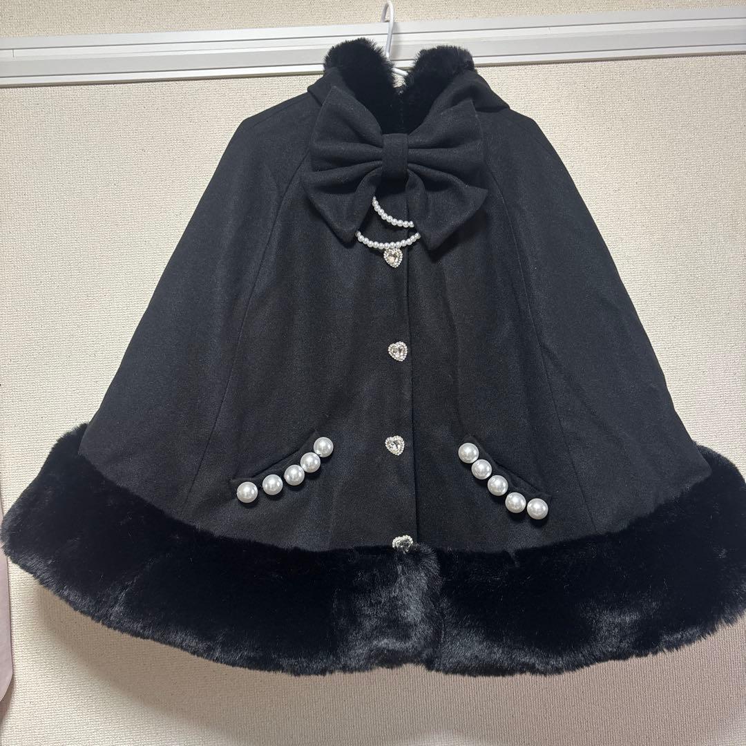 MARS　ポンチョケープコート 黒