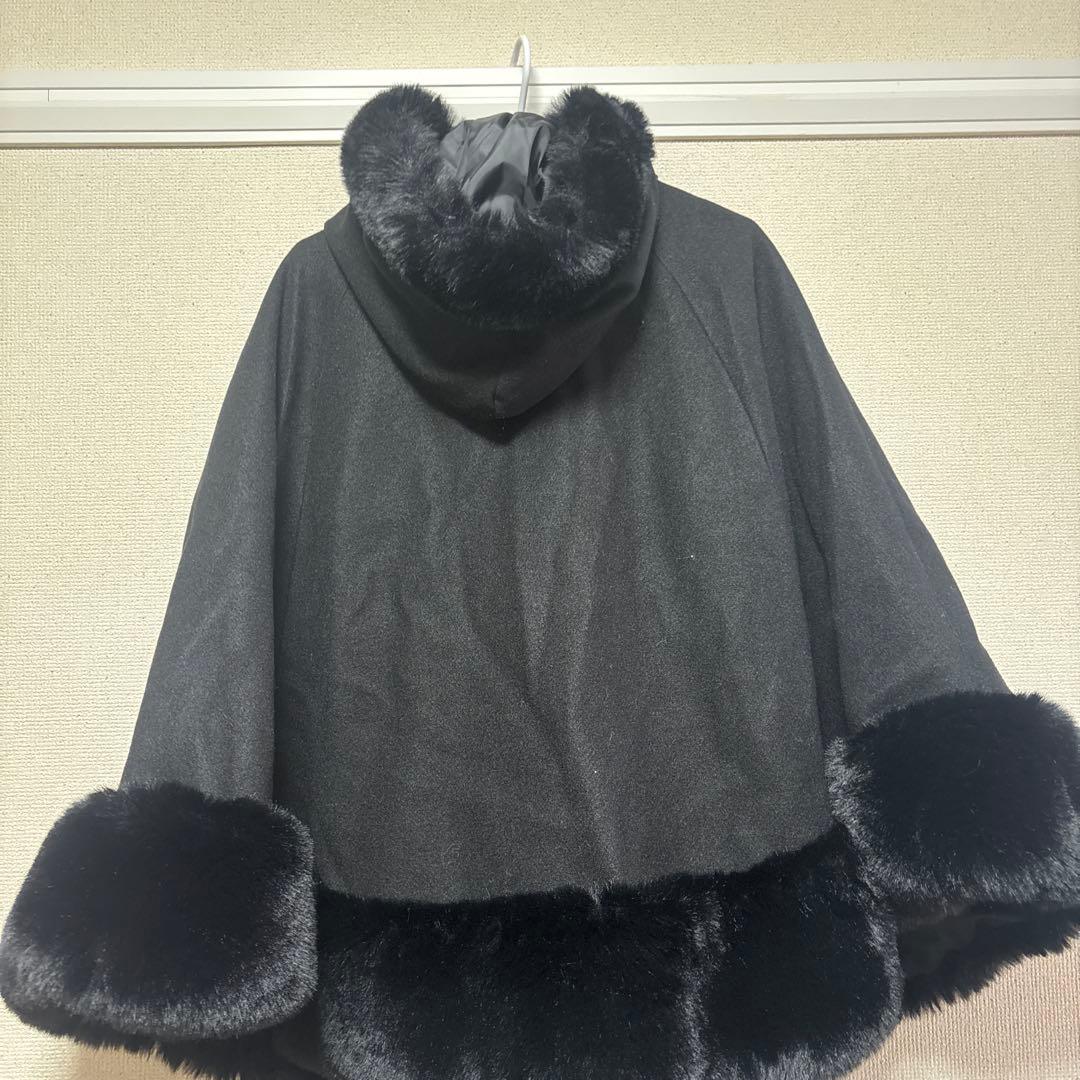 MARS　ポンチョケープコート 黒