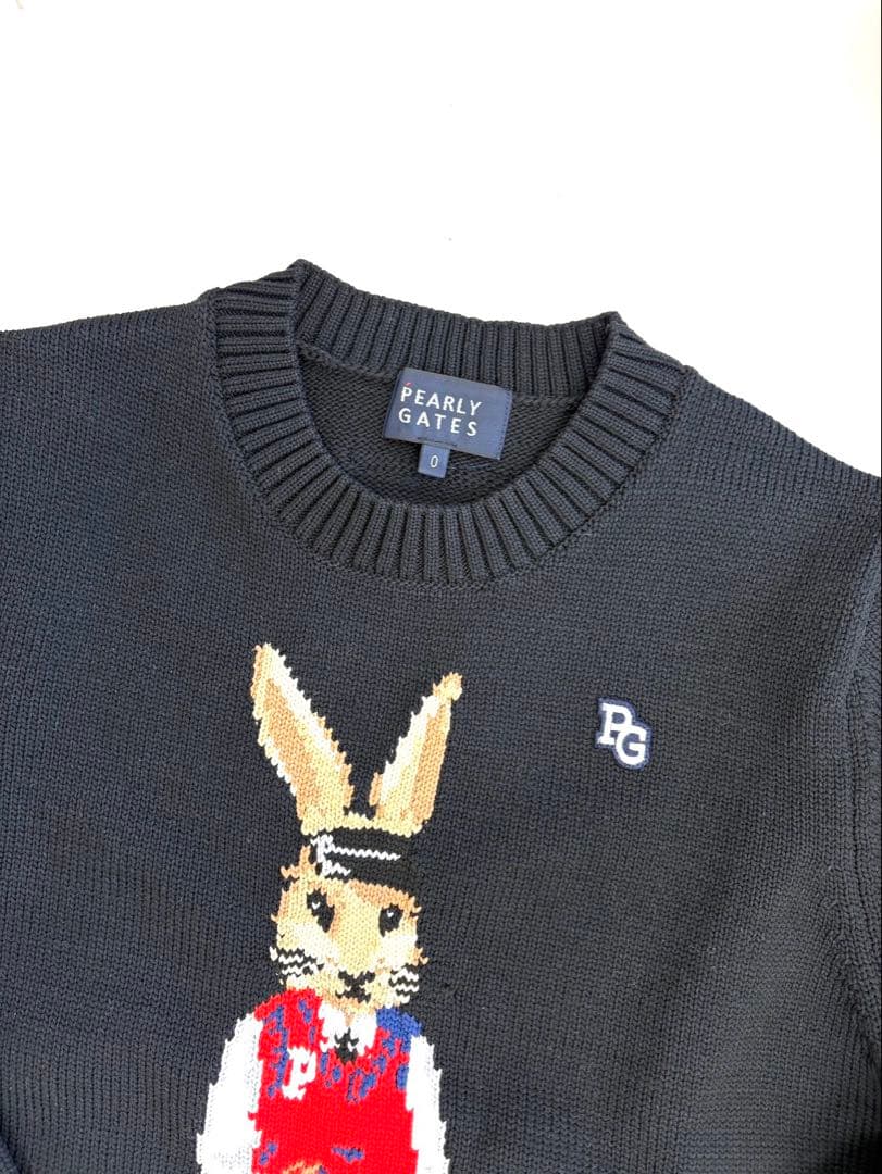 再値下げ！☆パーリーゲイツ☆ニットセーター☆ラビット☆黒☆サイズ0