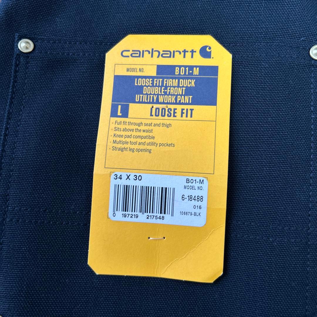 新品タグ付き 正規品carhartt ダブルニーパンツ サイズW34×L30 黒