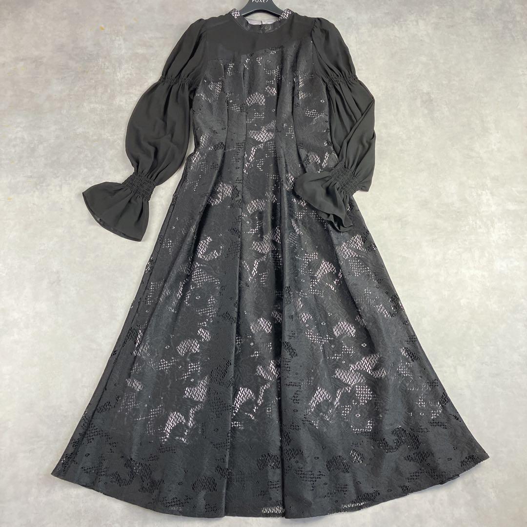 niana アシンメトリーレース切替ロングドレス 結婚式 お呼ばれ パーティ