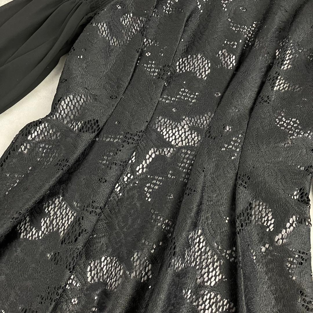 niana アシンメトリーレース切替ロングドレス 結婚式 お呼ばれ パーティ