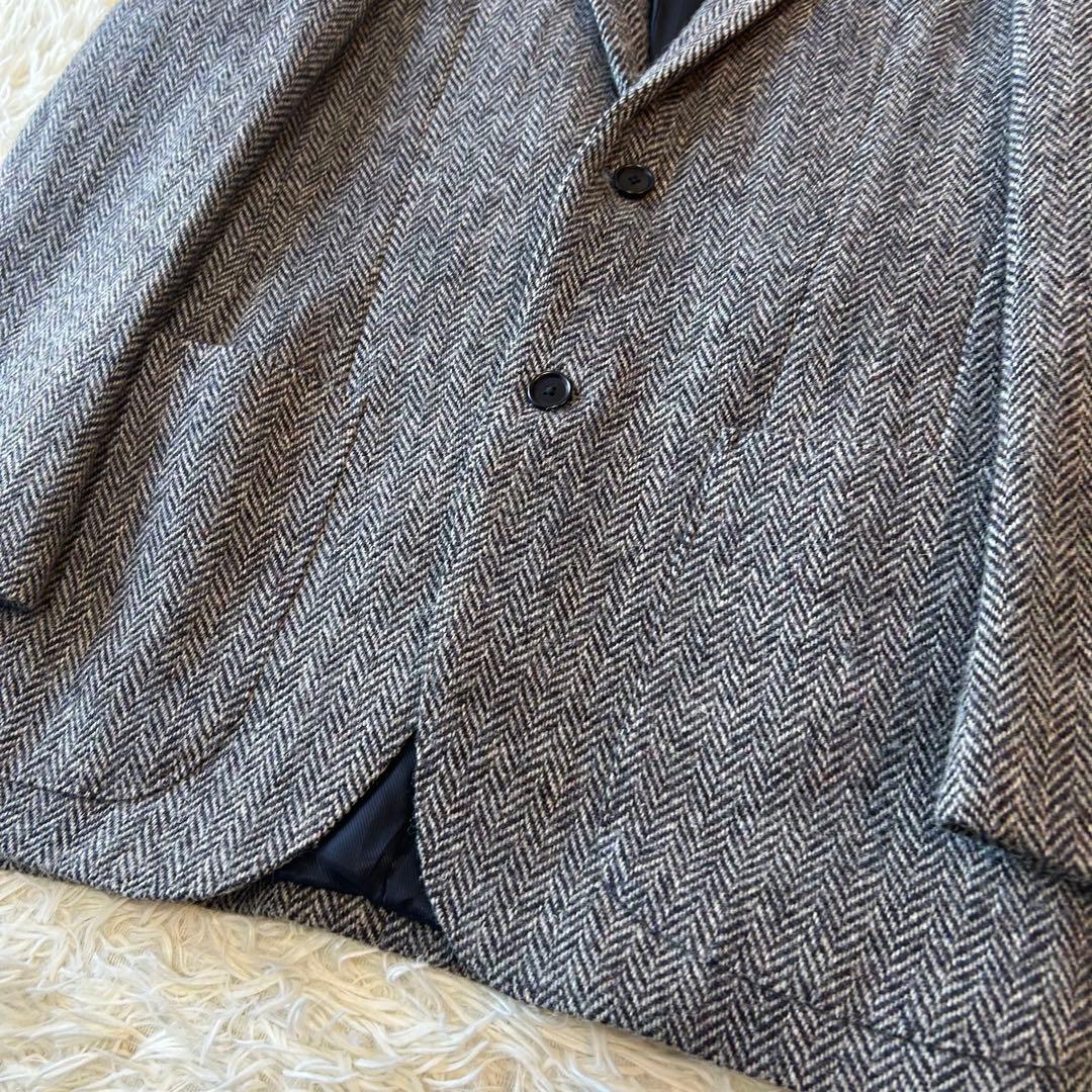 美品　ハリスツイードATELIER MADEテーラードジャケット ヘリンボーン