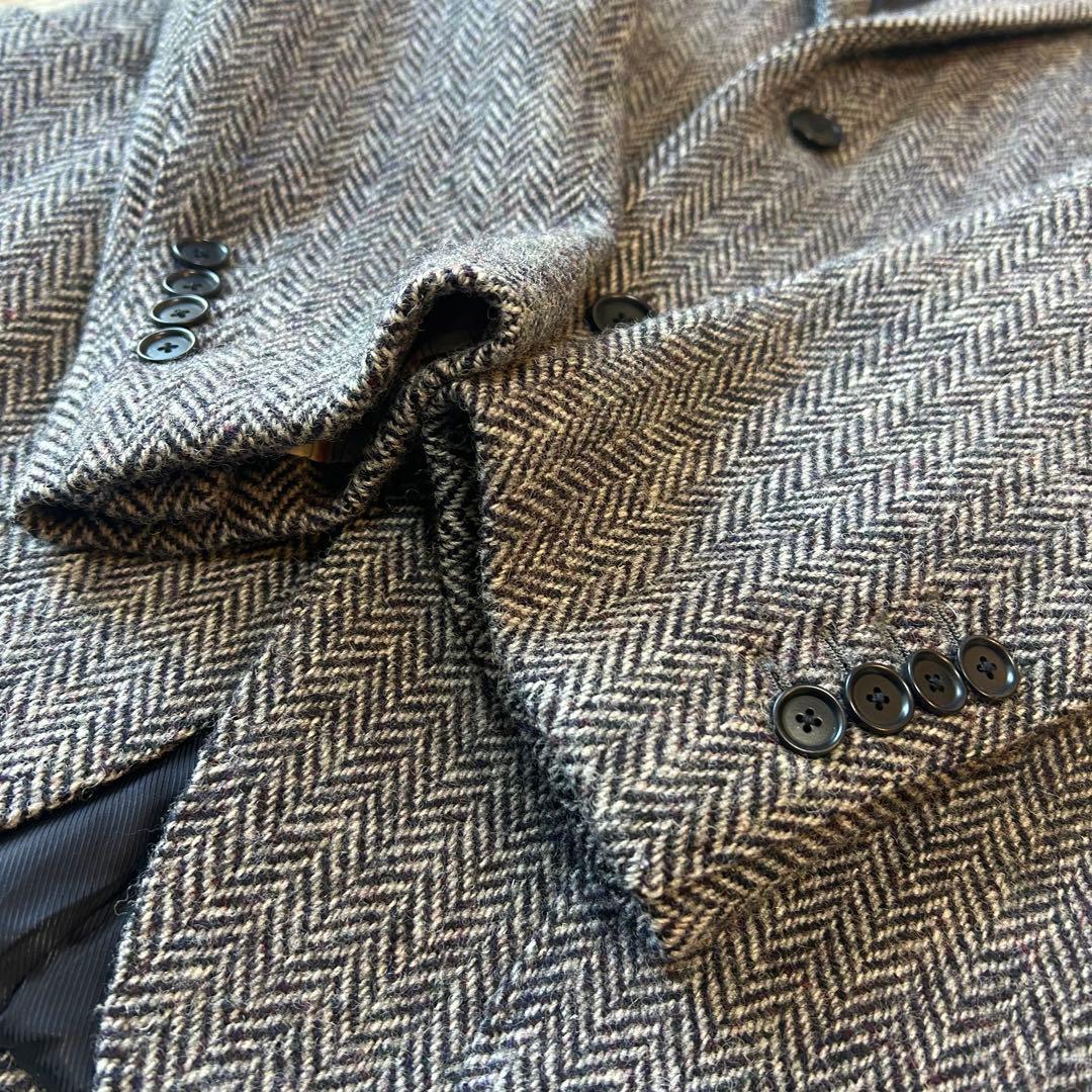 美品　ハリスツイードATELIER MADEテーラードジャケット ヘリンボーン