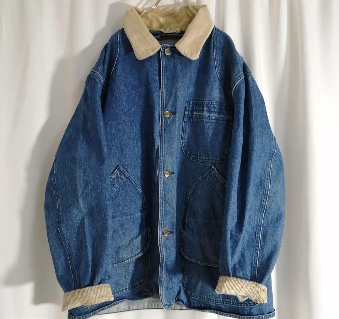 希少 80s L.L.bean デニムハンティングジャケット 古着 N590