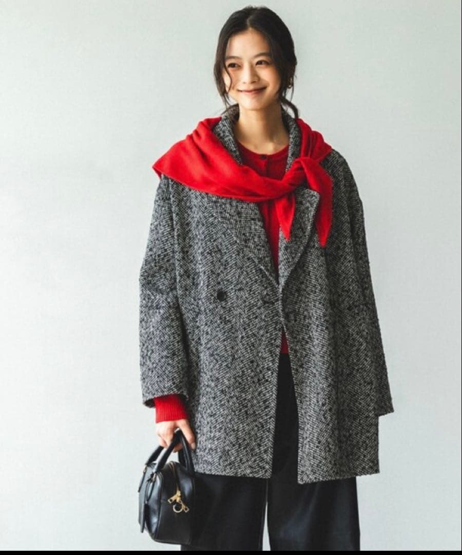 くみっきぃです　ヘリンボーン コート