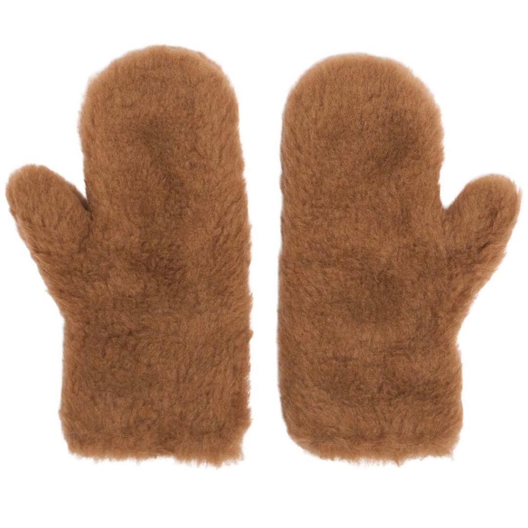 新品 マックスマーラ オンブラート テディベアミトン　キャメル