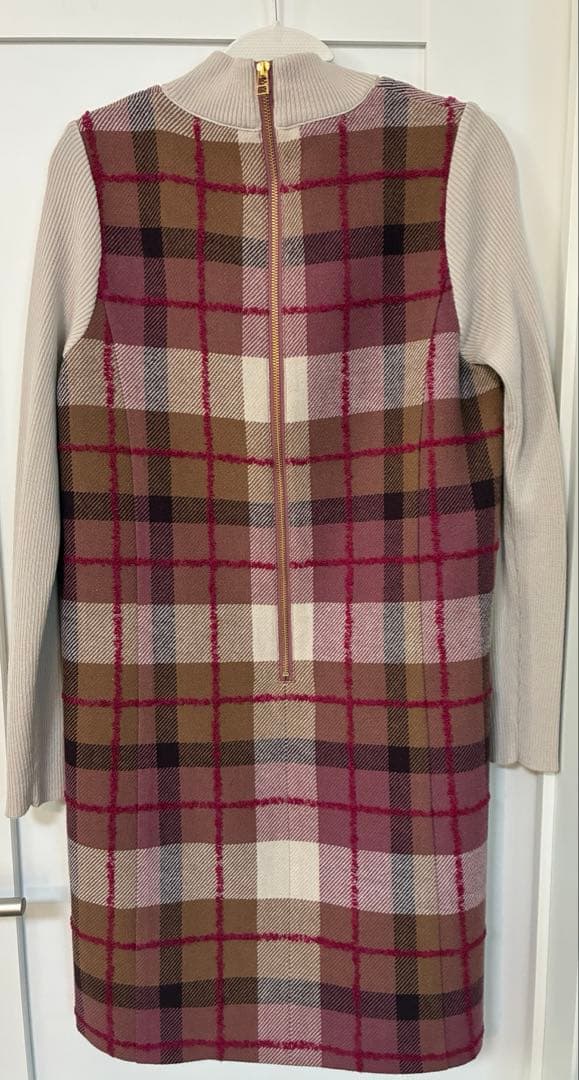 チェック柄長袖ワンピース　38