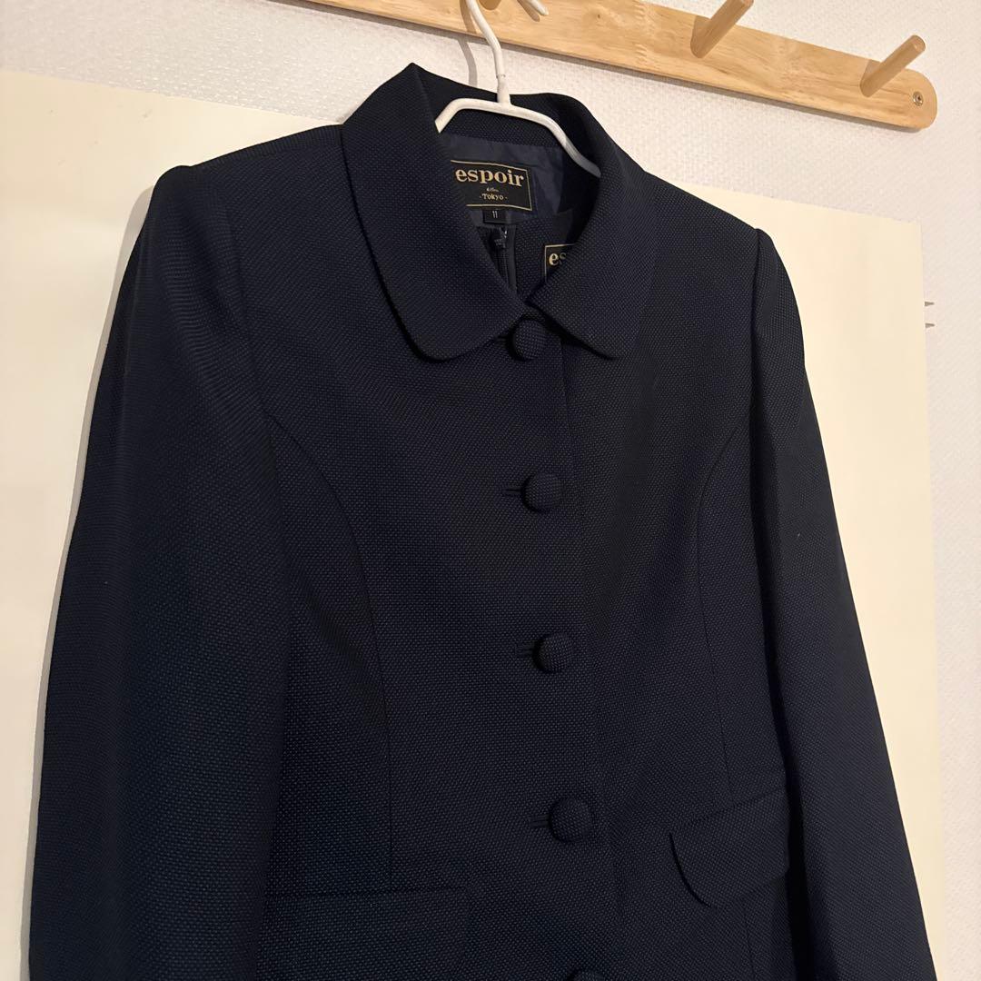espoir エスポワール スーツ セットアップ ワンピース ネイビー 11AR