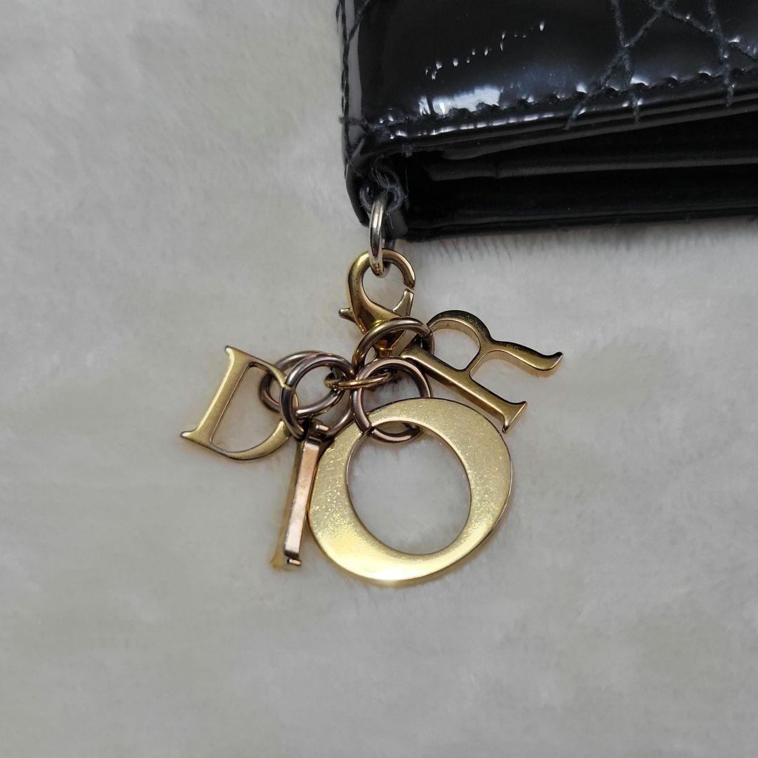 ディオール　名刺入れ　Lady Dior Bloom　カードホルダー　パテント