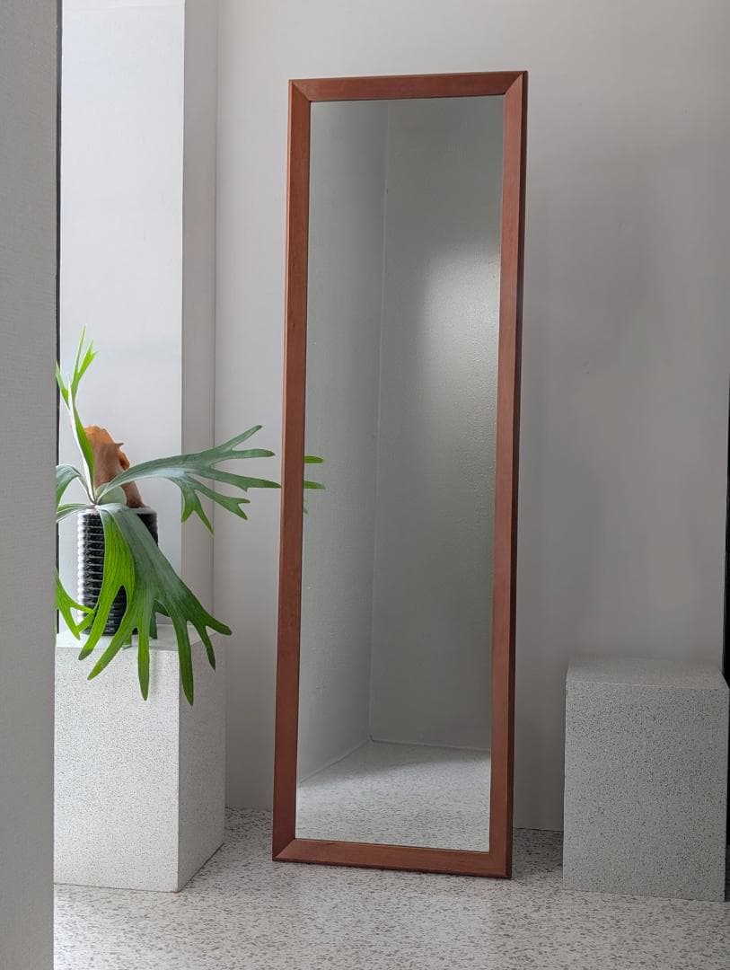 ウッドユウライクカンパニー WYLC 無垢材 チェリー シンプルミラー/大 美品