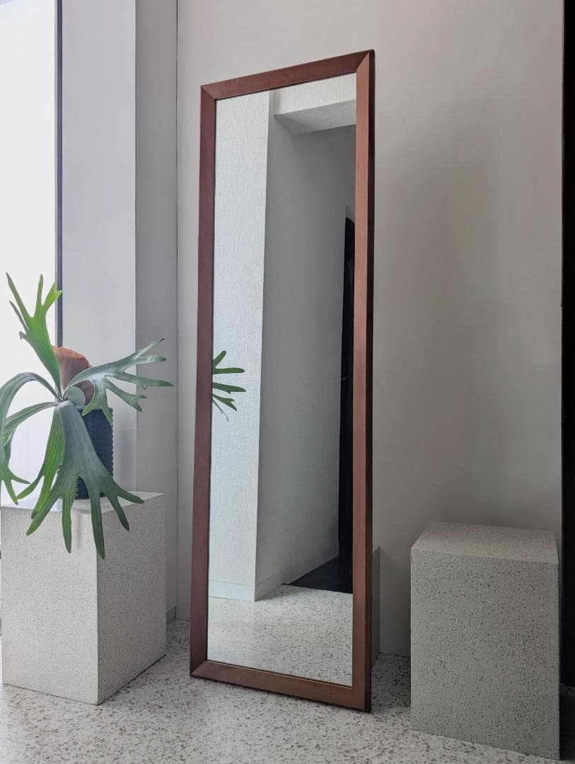 ウッドユウライクカンパニー WYLC 無垢材 チェリー シンプルミラー/大 美品