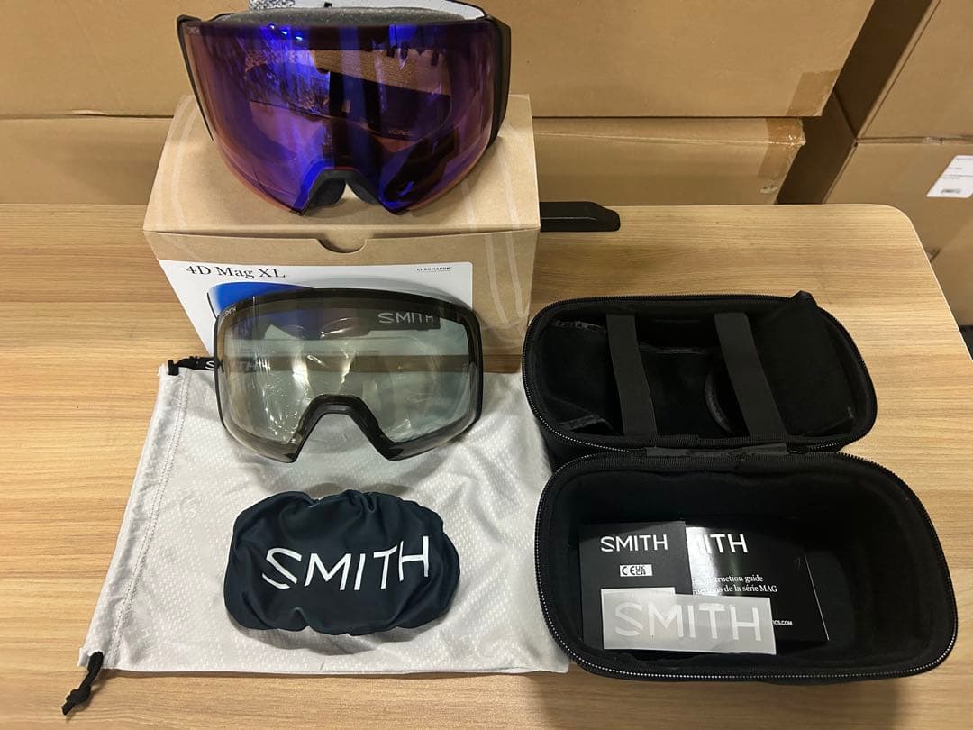 スキー・スノーボードアクセサリー SMITH 4D Mag XL Black cp Phot Rose Flash