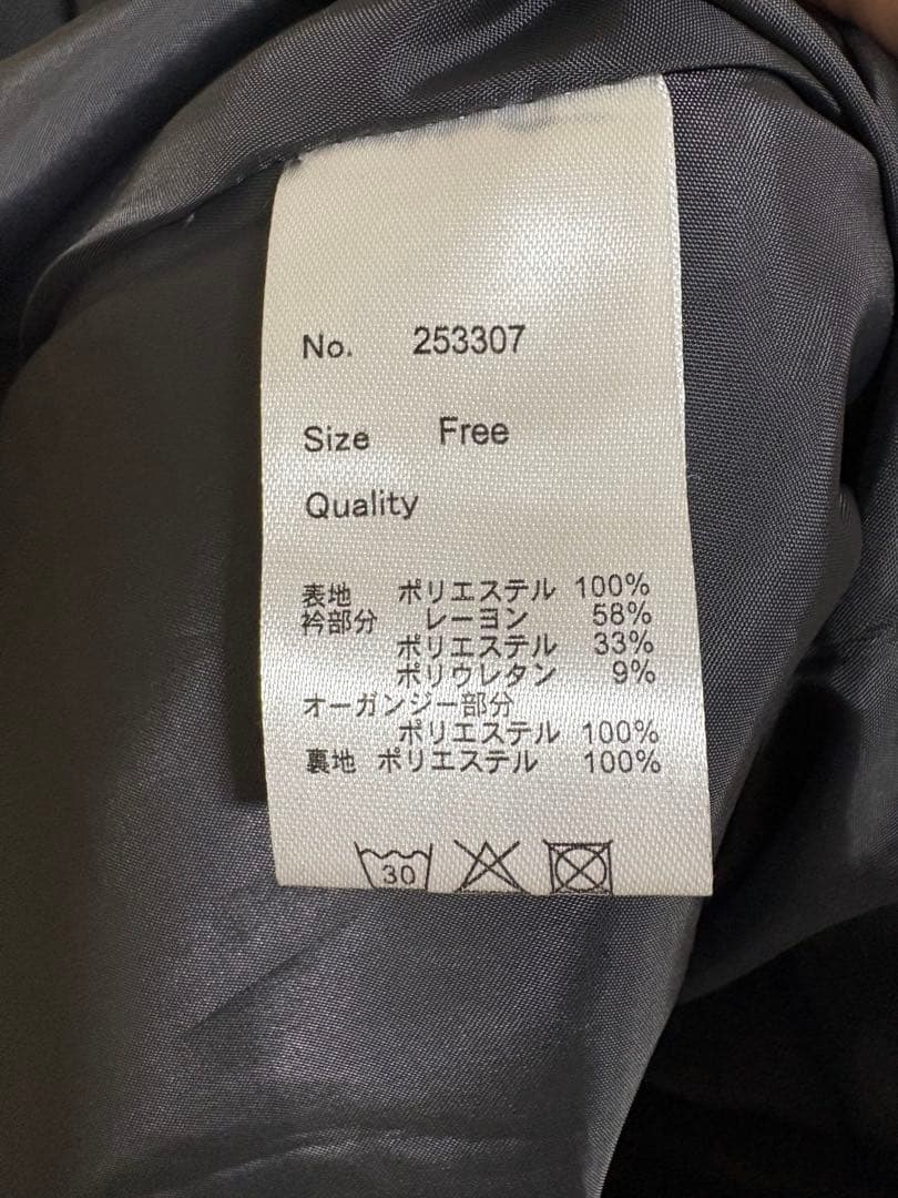 ミストレアス Side Volume Contrast Collar Dress