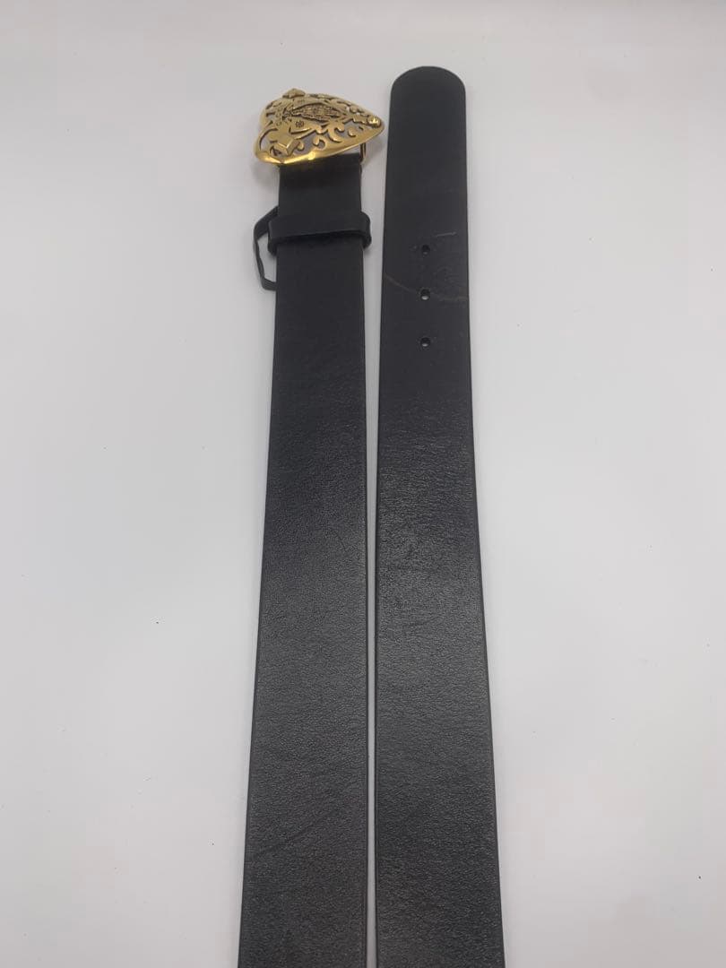 グッチ GUCCI ベルト レザー ハート ロゴ ゴールド P55