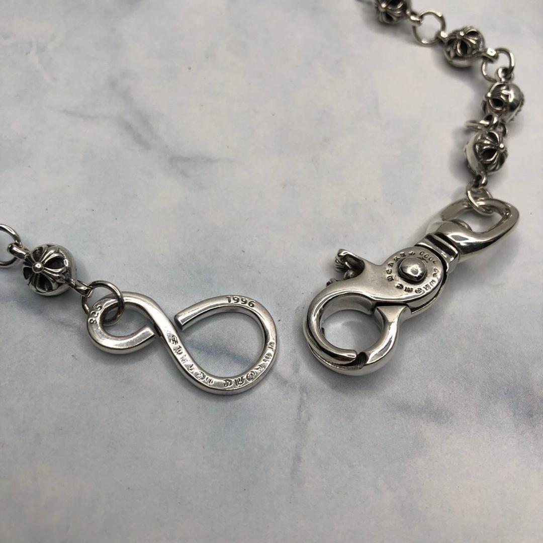 新品　ウォレットチェーン　シルバー925 クロスボール　ナスカン　7　59663