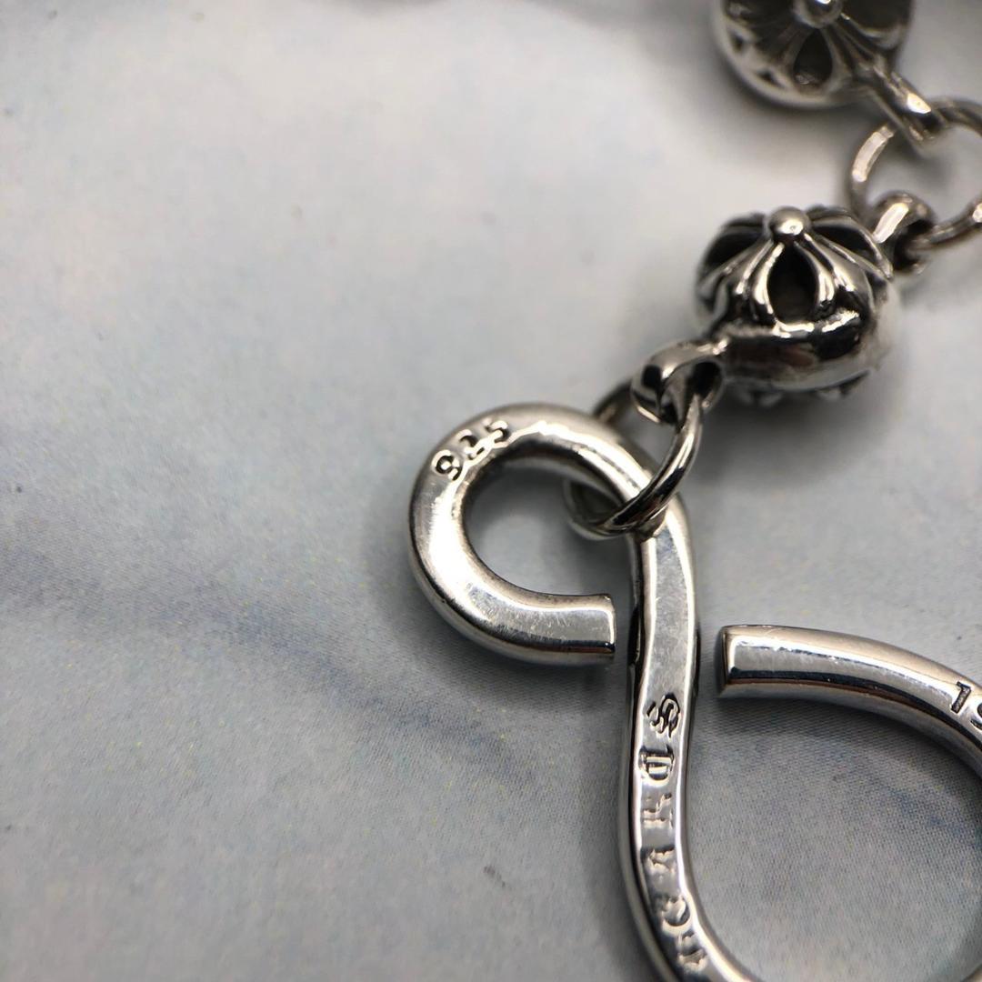 新品　ウォレットチェーン　シルバー925 クロスボール　ナスカン　7　59663