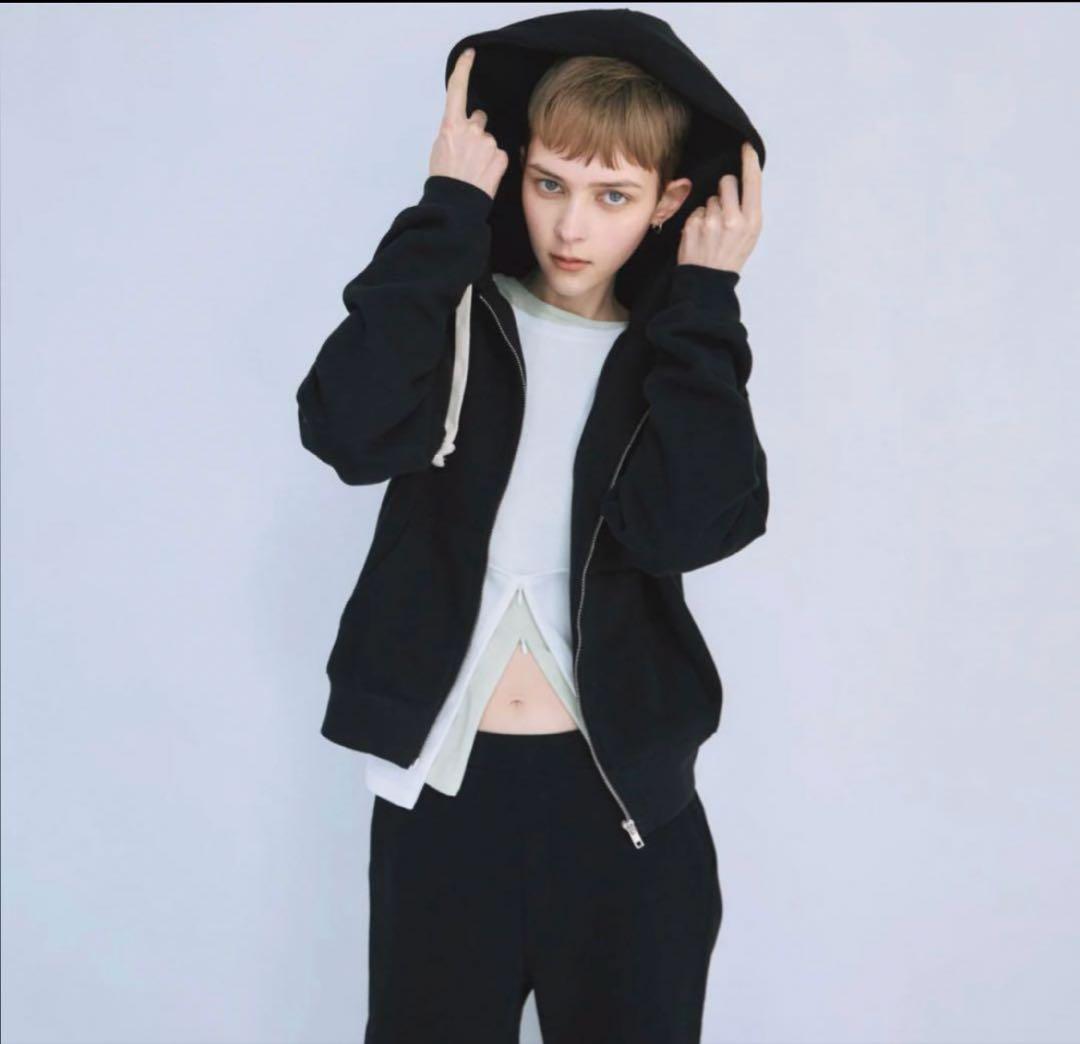 Searoomlynn ボリュームスウェットジップフーディーブラック新品