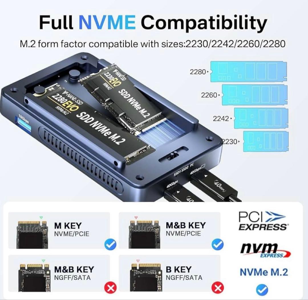 ACASIS 40Gbps SSD 外付けケース 冷却ファン内蔵