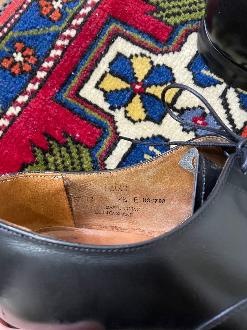 クロケット&ジョーンズ HALLAM ハラム UK7.5E 黒 ストレートチップ