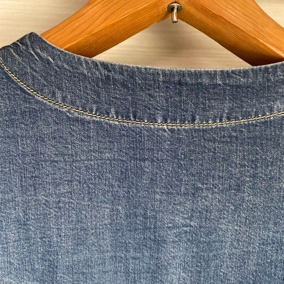 ayane アヤン ダンガリーバックフリルブルゾン　インディゴ