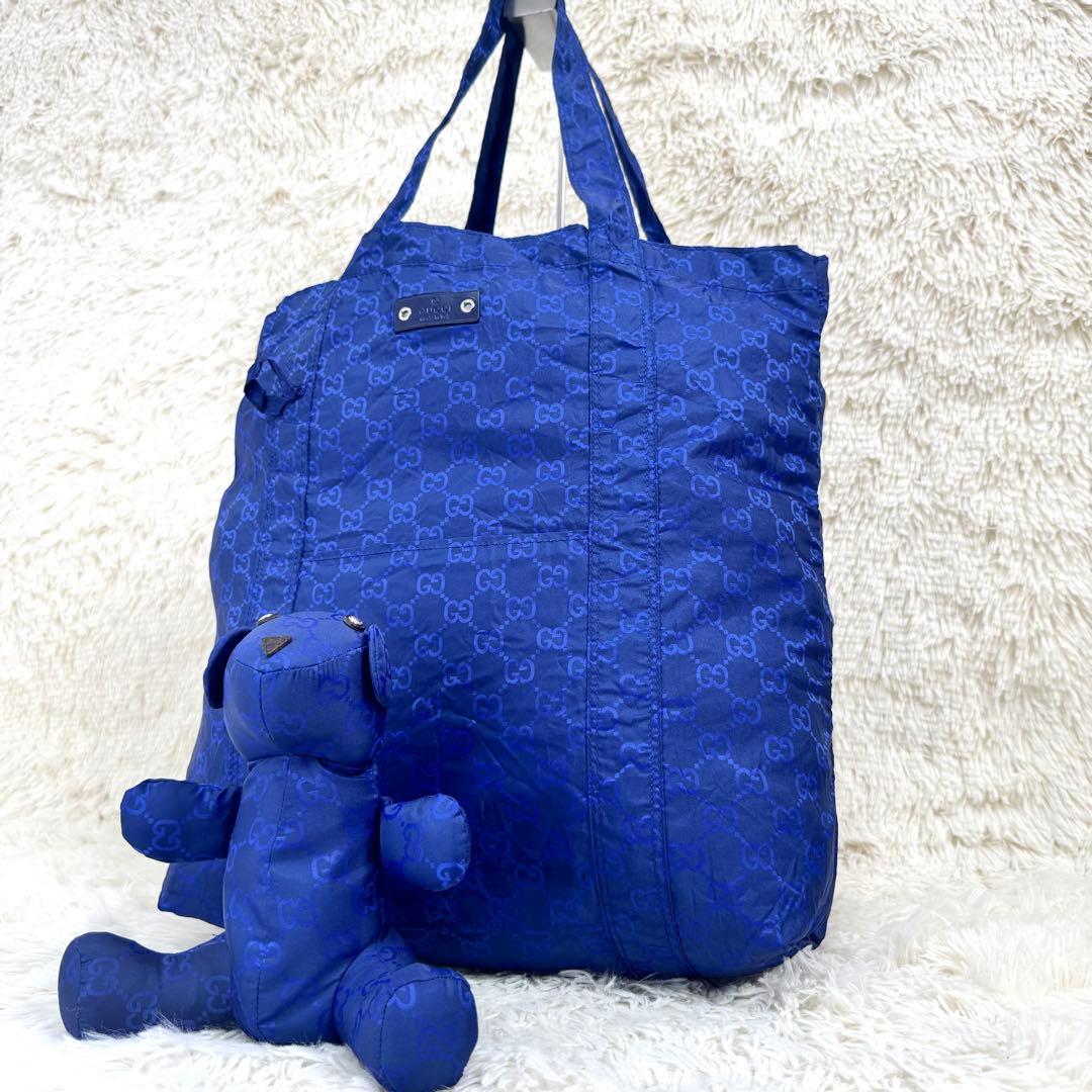 GUCCI グッチ エコバッグ テディベア くま ナイロン 犬 GG柄 トート