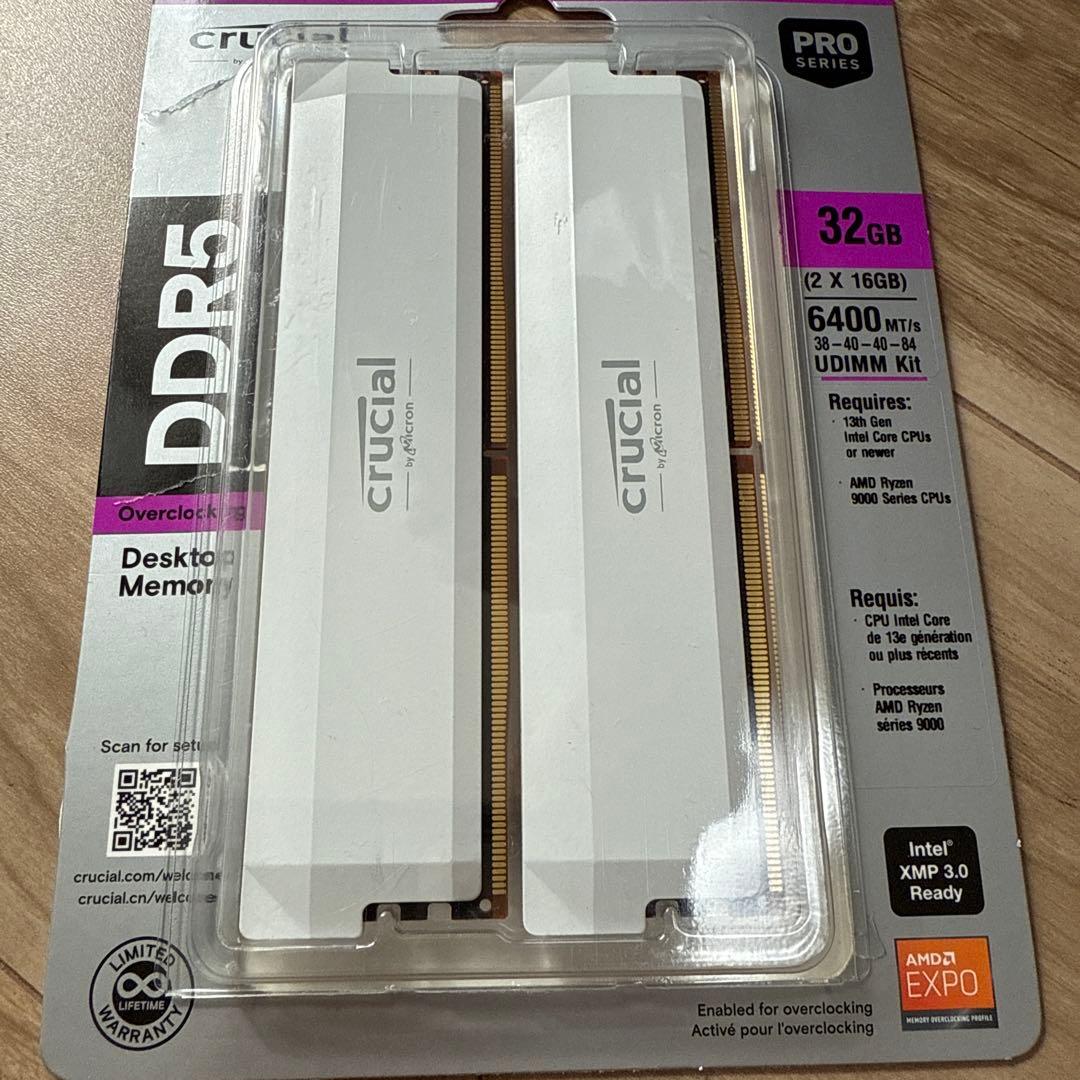 メモリー crucial DDR5 32GB 2x16GB CP2K16G60C36U5W
