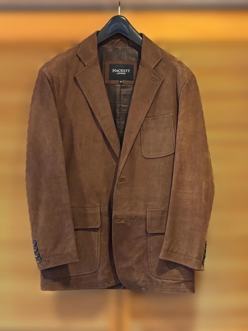 美品！　HACKETT スエード レザージャケット 茶 イタリア製　Mサイズ
