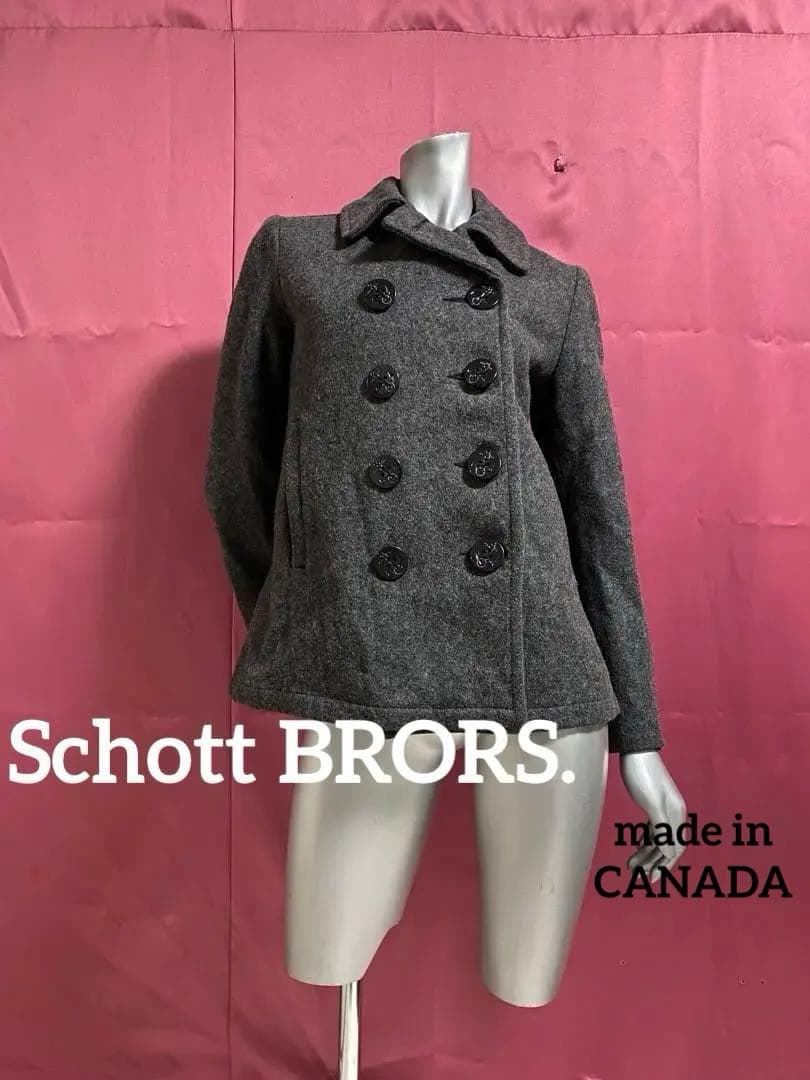Schott BRORS.◆カナダ製◆レディースピーコート