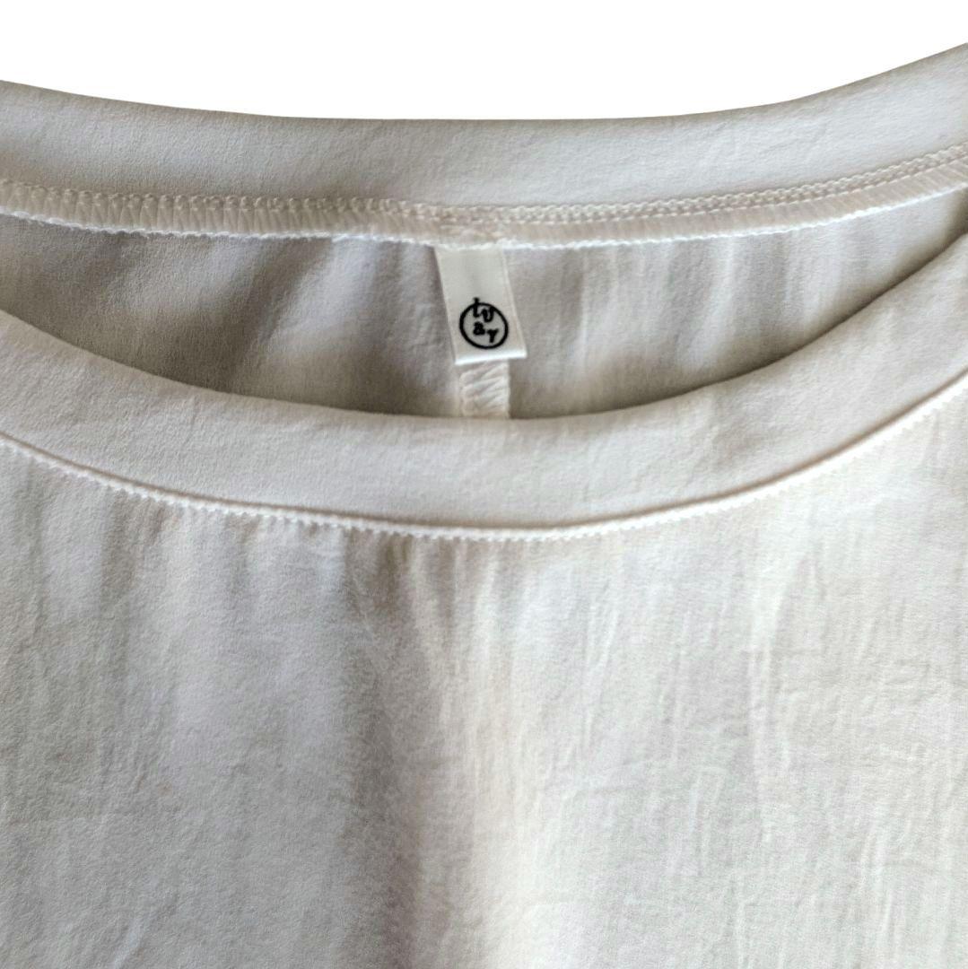 美品✨️BEARDSLEY　 後ろドレープTブラウス　アイボリー