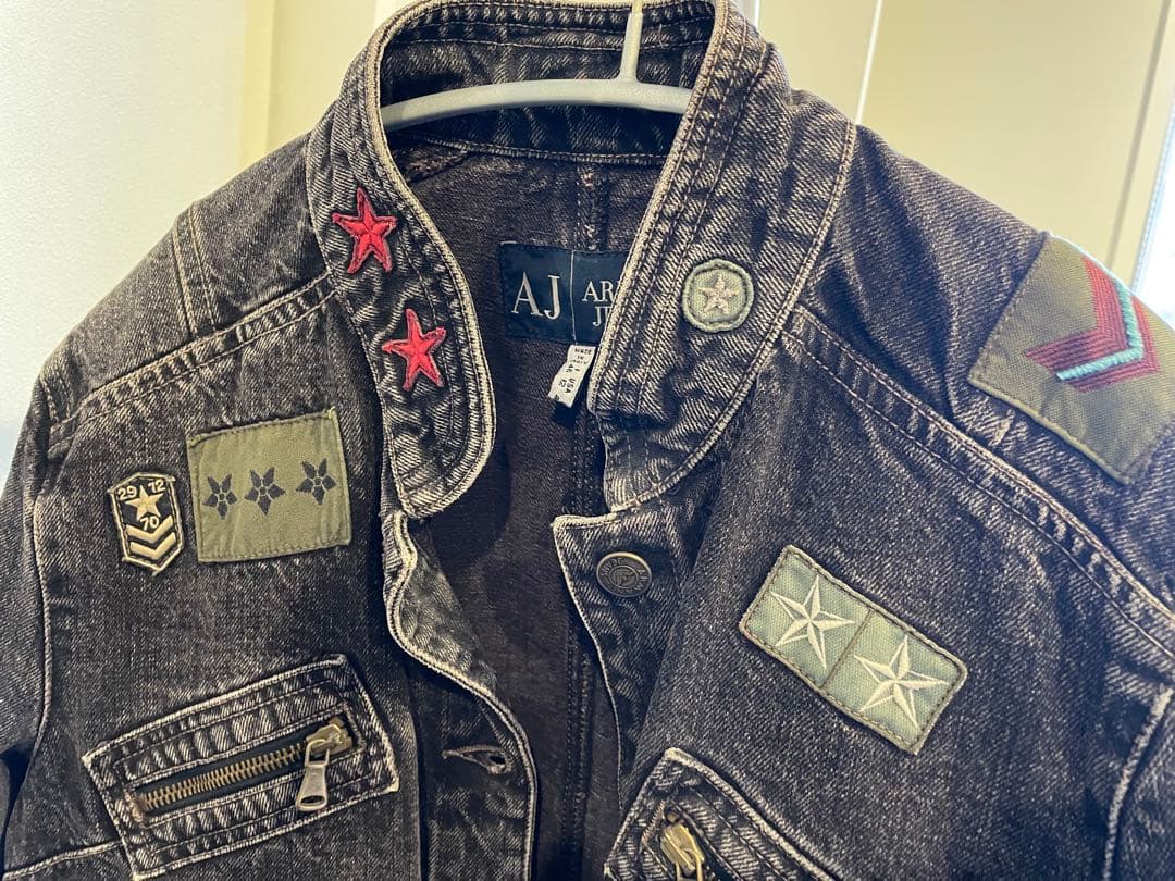 Armani Jeans パッチ付きデニムジャケット
