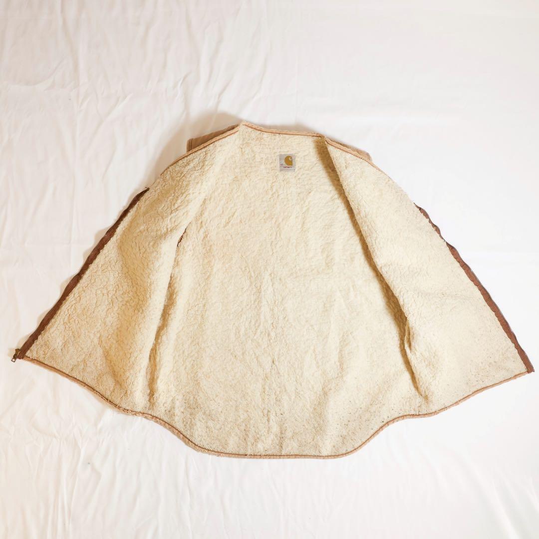 80s USA製 カーハート ダックベスト フェード ビンテージ 裏ボア LT