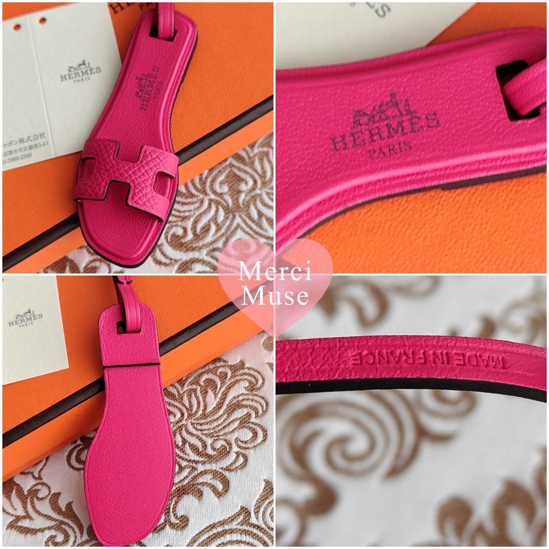 ♥未使用品♥オランナノチャーム ローズテキサス ピンク エルメス サンダル